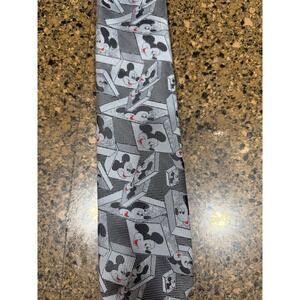 Vtg balancine tie works mickey mouse black and white tie‎